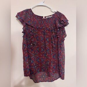 Bohemian Ruffle Sleeve Blouse